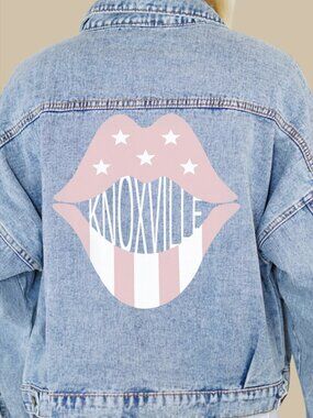 Women's Knoxville Pink Lips Denim Jacket
